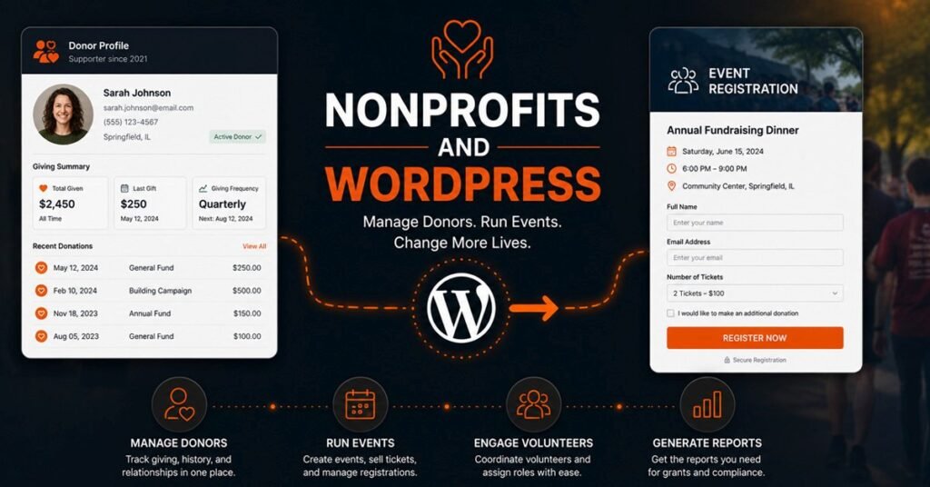 How nonprofits use WordPress to manage donors and events