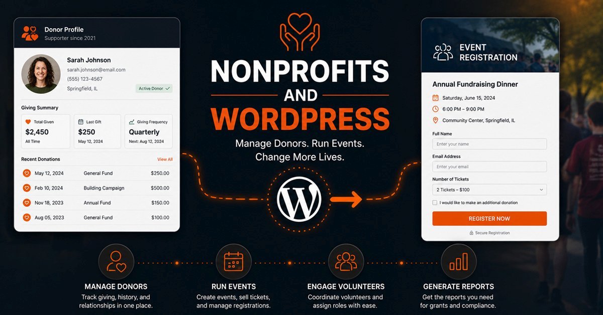 how-nonprofits-use-wordpress-featured How nonprofits use WordPress to manage donors and events