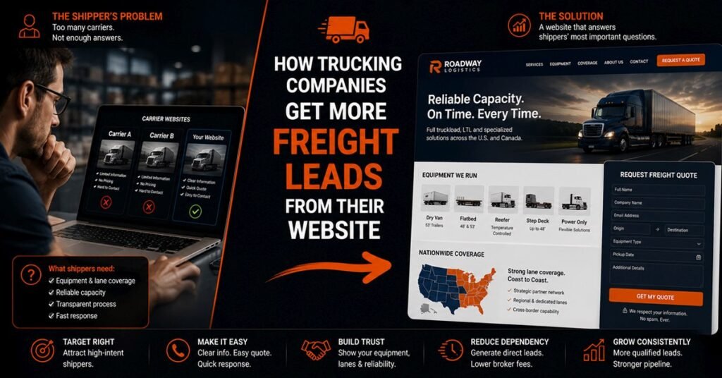 How trucking companies get more freight leads from their website