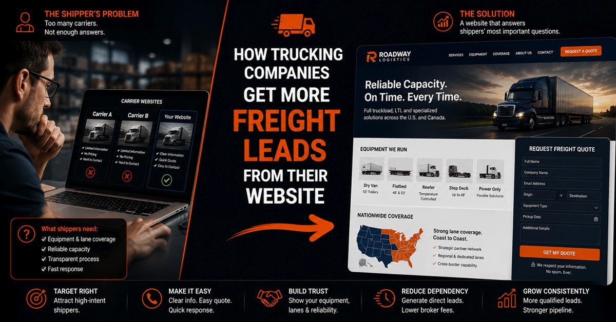 how-trucking-companies-get-more-freight-leads-featured How trucking companies get more freight leads from their website
