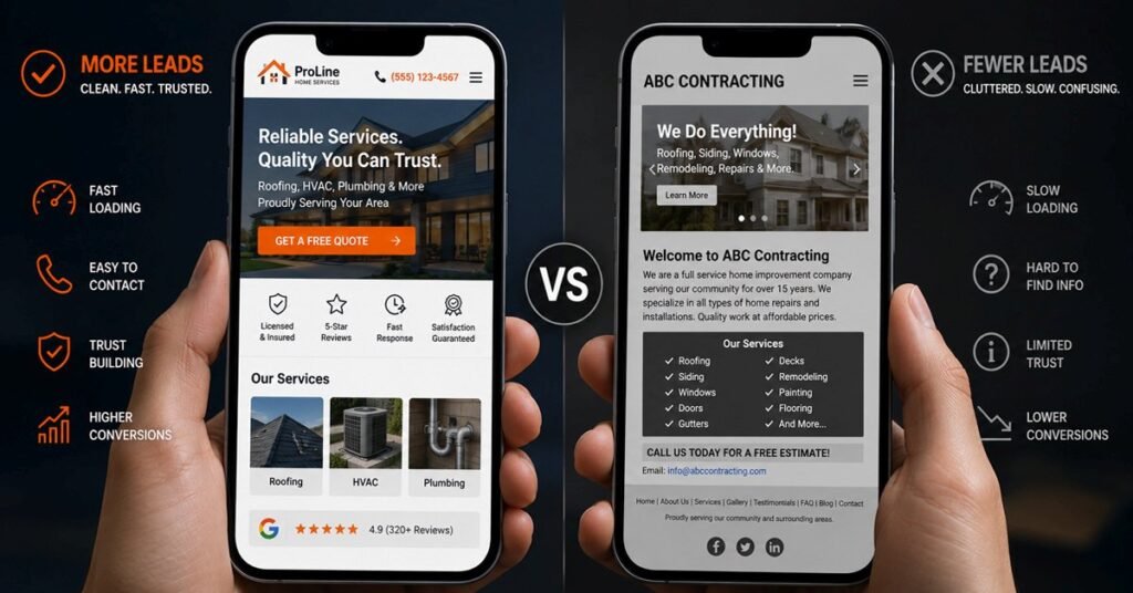 Why some home service websites generate more leads than others - contractor website lead generation