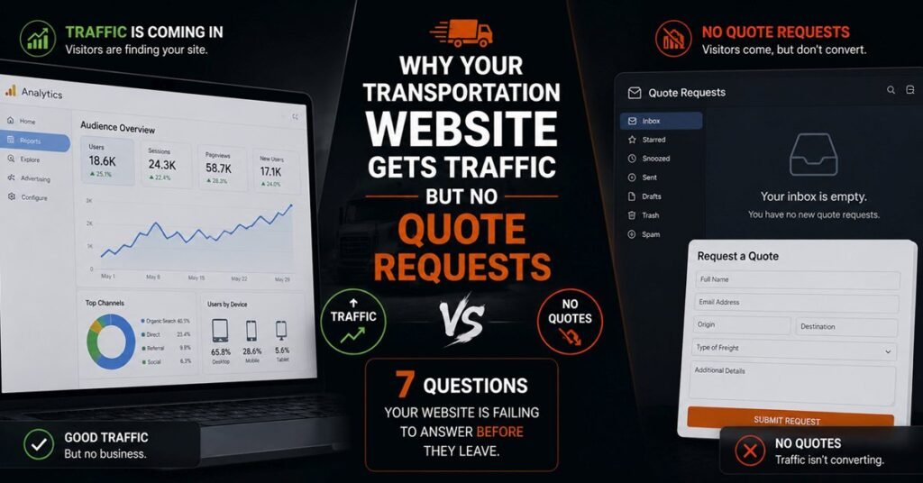Why your transportation website gets traffic but no quote requests